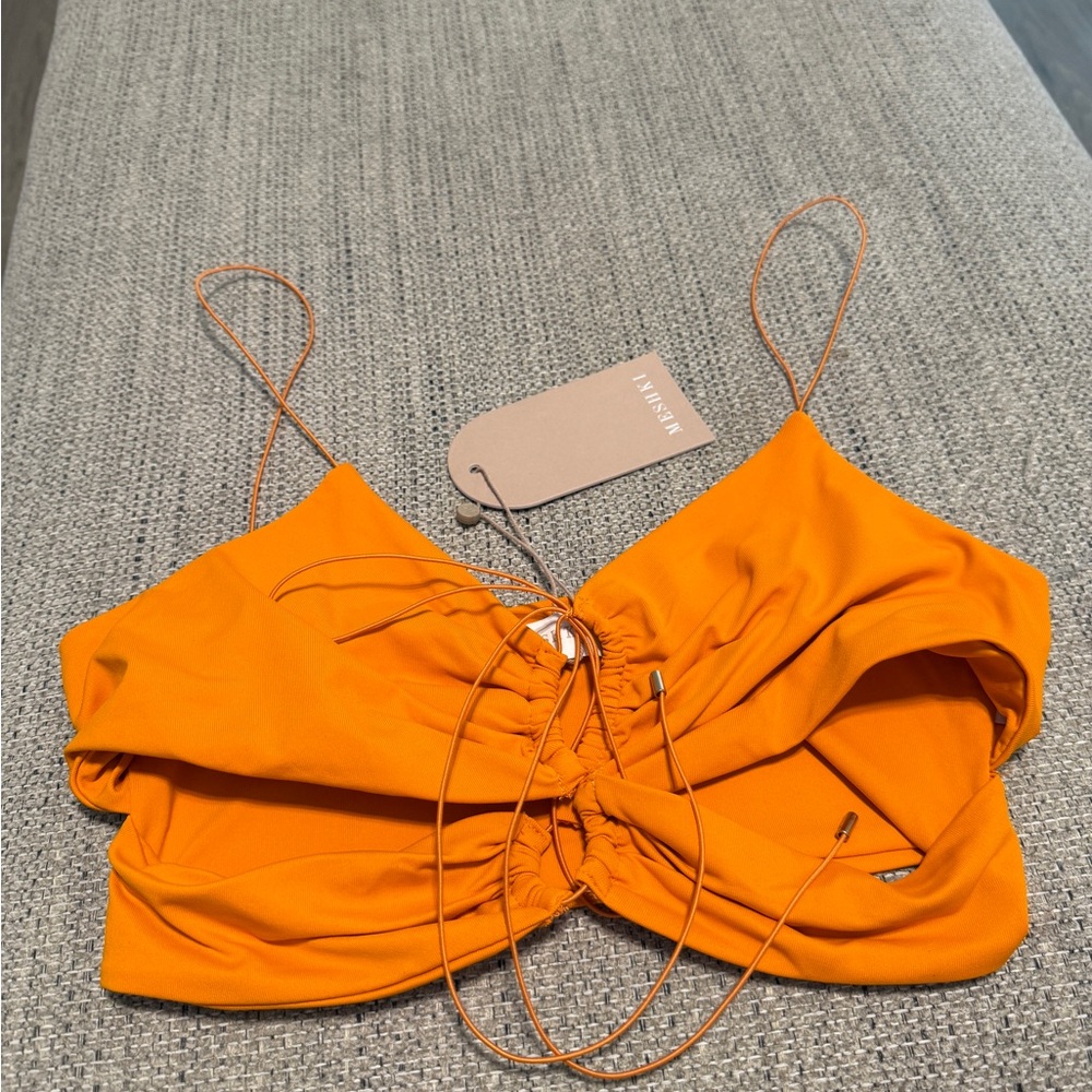 MESHKI Phoenix Cut Out Ruched Crop Top